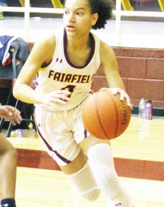 LEFT: Emori Davis drives to the basket for the Lady Eagles. Photos by Mitchell Pate/Fairfield Recorder
